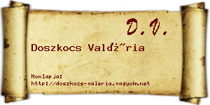 Doszkocs Valéria névjegykártya